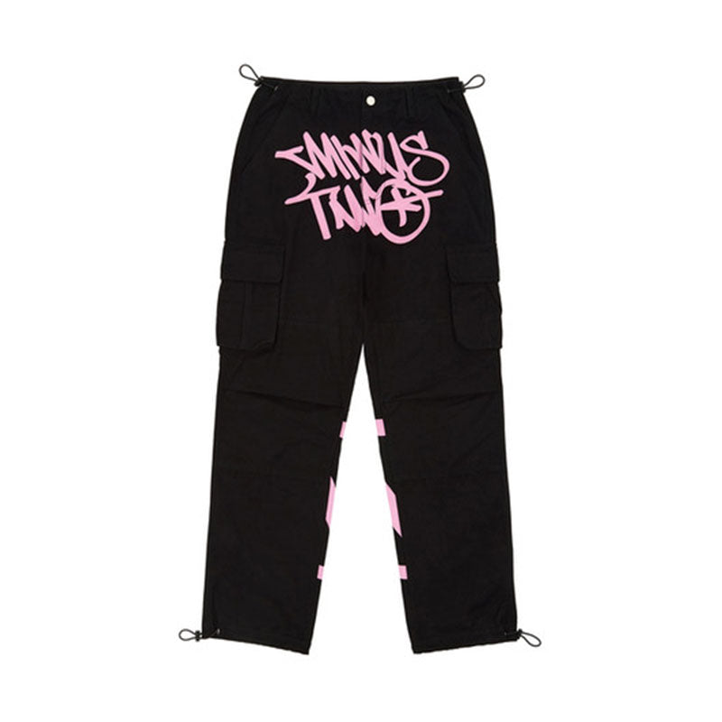 Calça Minus Two Cargo Preto/Rosa - Encomenda