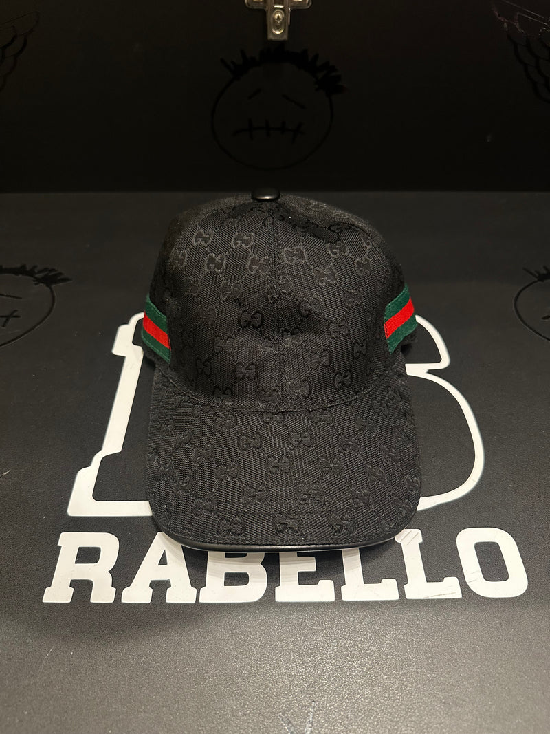 Boné Gucci Black Aba Curva Faixa Lateral - Pronta Entrega