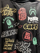Camiseta BAPE Logos’ Colors Preta - Pronta Entrega