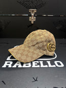 Boné Gucci Gold Aba Curva Logo Lateral - Pronta Entrega
