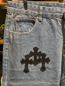 Calça Jeans Chrome Hearts Cruzes Pretas - Pronta Entrega