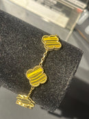 Pulseira Van Cleef Dourada Trevos Dourados 24 CM - Pronta Entrega