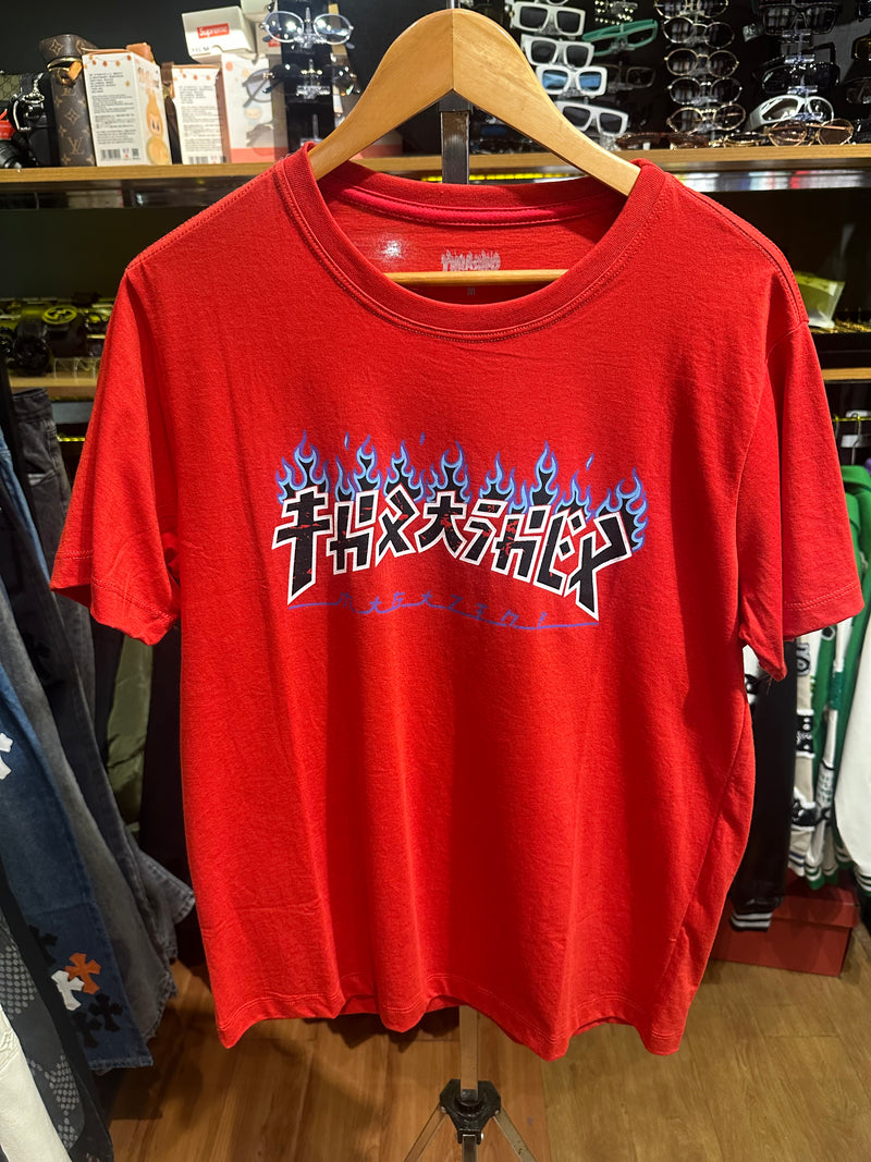 Camisa Trasher Vermelha Godzilla Charred - Pronta Entrega