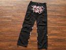 Calça Minus Two Cargo Preto/Rosa - Encomenda