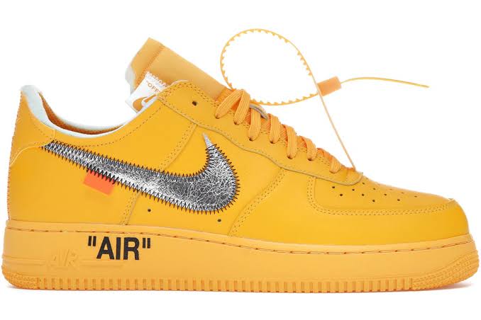 Nike Air force 1 Low Off White University Gold Metallic Silver - Encomenda