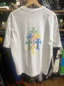 Camiseta Chrome Hearts Logo Multicolor Branca - Pronta Entrega