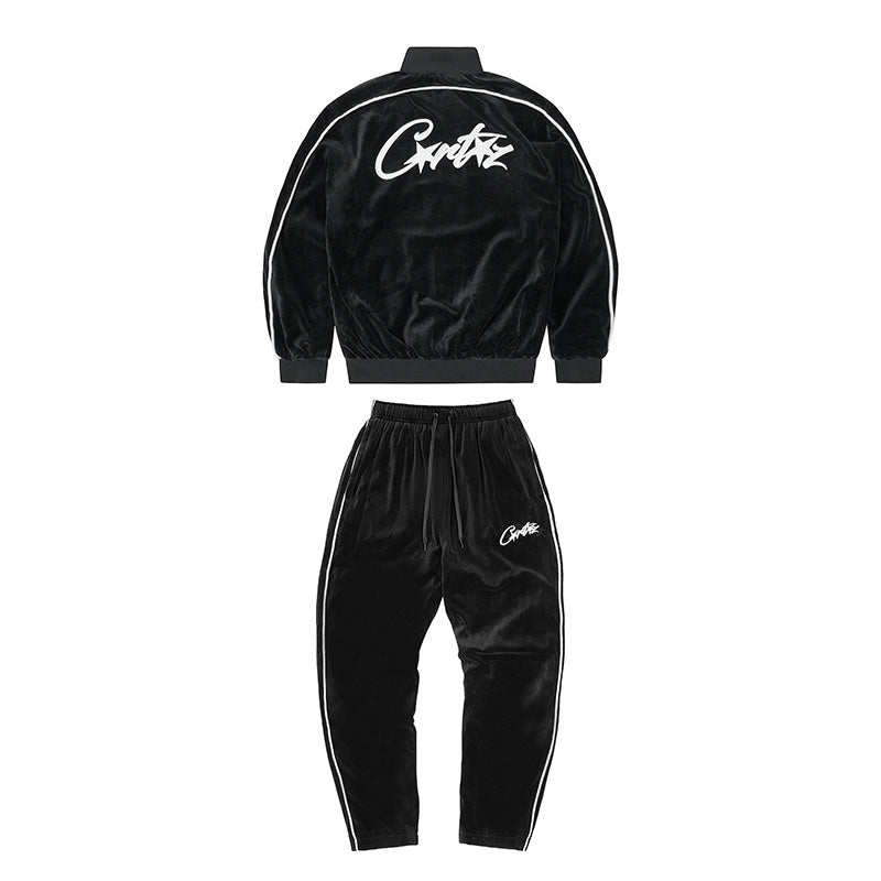 最安値‼️早い者勝ち‼️Corteiz Velour Tracksuit Conjunto Corteiz Allstarz VVS Velour Black - ENCOMENDA