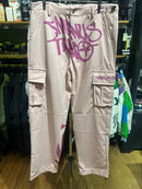Calça Sarja Minus Two Rosa Logo Rosa - Pronta Entrega