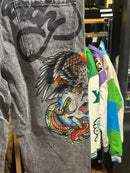 Calça Ed Hardy Jeans Destonado Bordado Caveira Águia Logo Traseiro - Pronta Entrega
