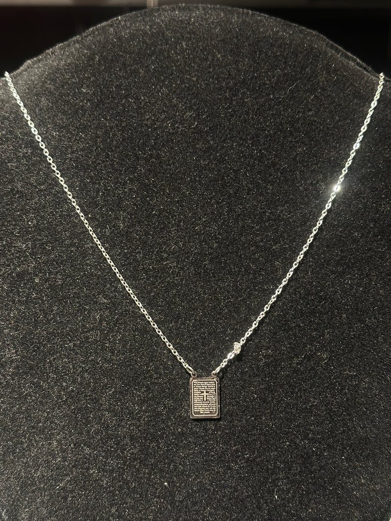 Corrente Veneziana Prata Escapulário “Pai Nosso” 35 CM - Pronta Entrega