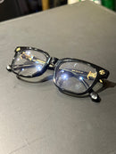 Óculos Chrome Hearts Armação Preto Logo Dourado Lente Clear - Pronta Entrega
