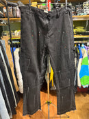 Calça Gallery Dept. Jeans Flare Preto com Respingos de Tinta - Pronta Entrega