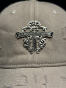 Boné Aba Curva Chrome Hearts Triple Cruz Bege - Pronta Entrega