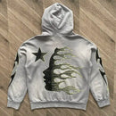 Moletom Hellstar Logo Flame Grey/Green - Encomenda