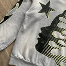 Moletom Hellstar Logo Flame Grey/Green - Encomenda