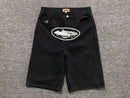 Shorts Corteiz Alcatraz Denim Washed Black - Encomenda