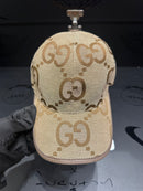 Boné Gucci Gold Aba Curva Logo Grande - Pronta Entrega