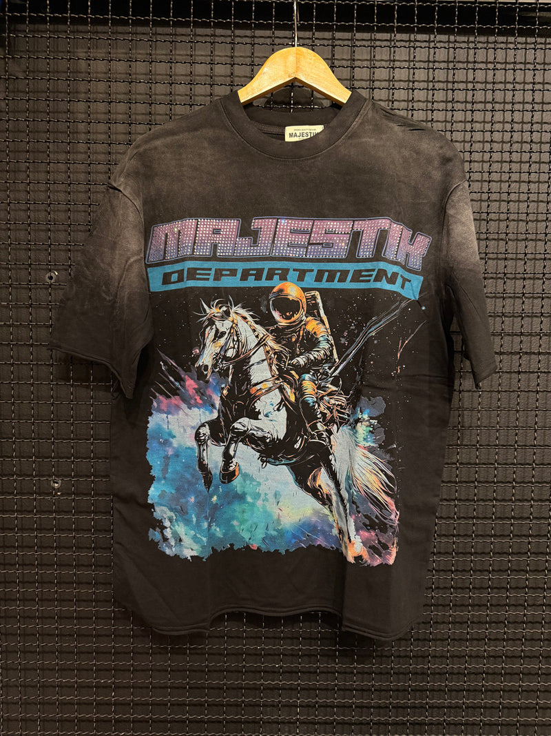 Camiseta Majestik Spaceman Horse Black - Pronta Entrega