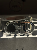 Cinto Ferragamo Preto Fivela Gancini Chumbo 120 CM  - Pronta Entrega