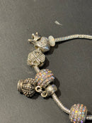 Pulseira Prata Cravejada Multi Berloques - Pronta Entrega