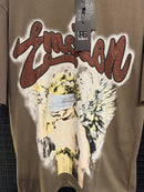 Camiseta Mixed Emotion Angel Brown Oversized - Pronta Entrega
