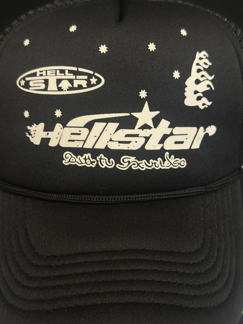 Boné Hellstar Aba Curva Trucker Black - Pronta Entrega
