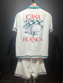 Conjunto Casablanca Tennis Club Seda Padronagem Monogramada Runner Rabbit - Pronta Entrega