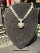 Corrente Cravejada Pingente Clown Em Zicornia Cubica Prata 40 CM - Pronta Entrega