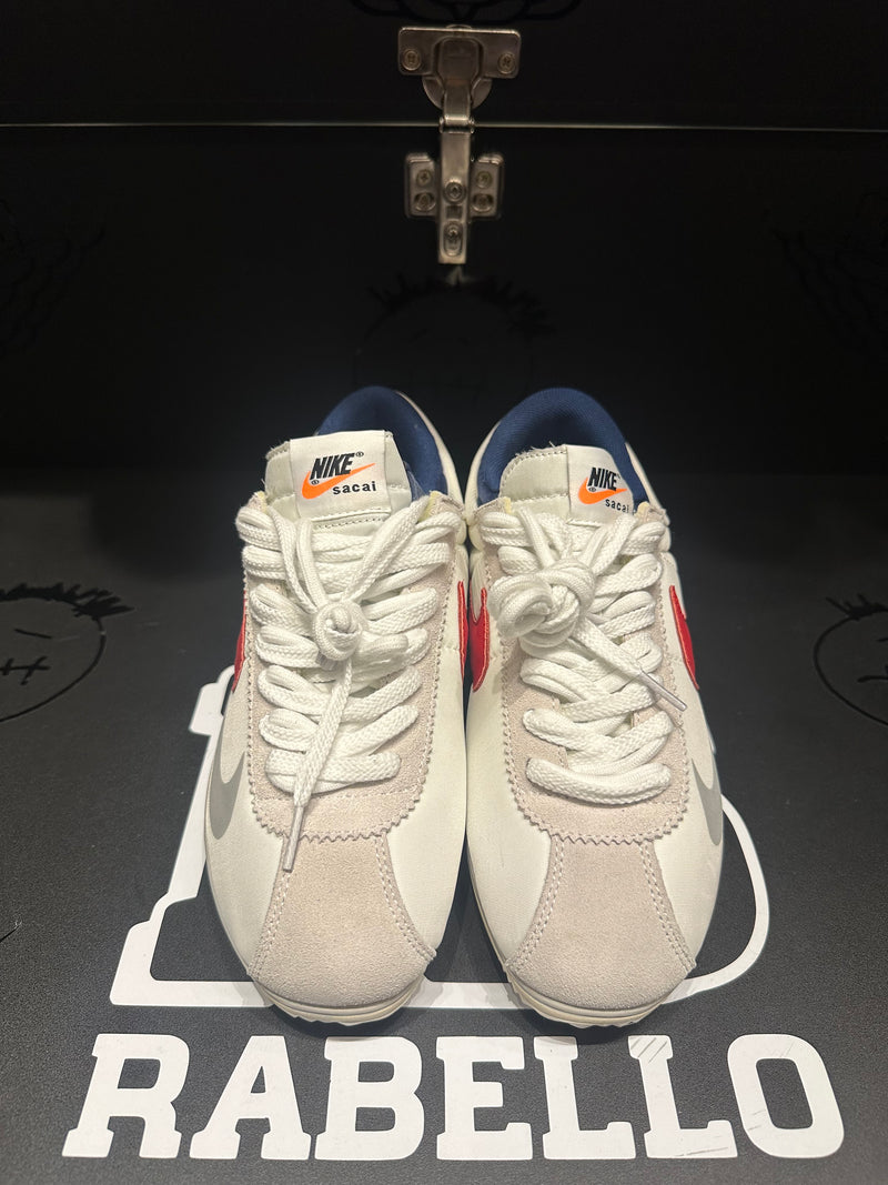 Tênis Nike Zoom Cortez X Sacai White University Red Blue - Pronta Entrega