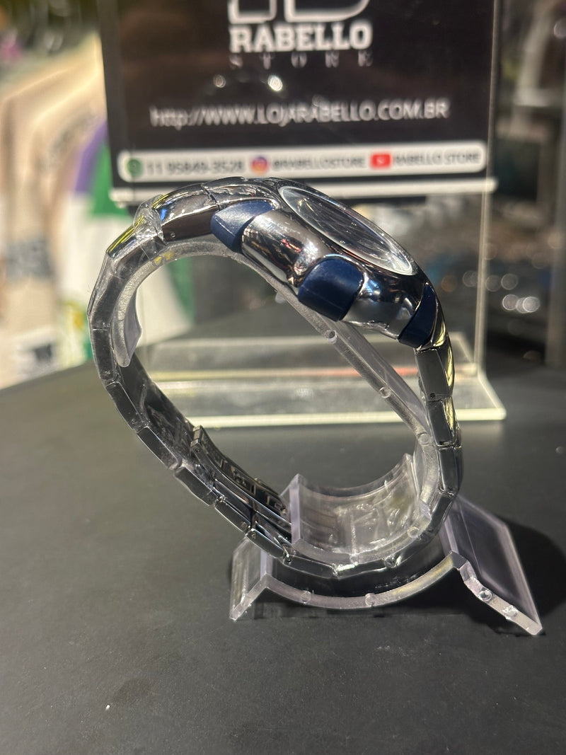 Relógio Oakley Blade II Silver Fundo Azul - Pronta Entrega