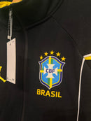 Conjunto Tracksuit Jordan Brasil Preto Amarelo 2026/27 - Pronta Entrega