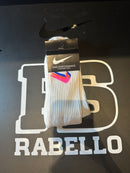 Meia Nike Sport Swoosh Color Cano Alto Branco - Pronta Entrega