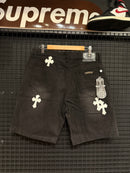 Short Chrome Hearts Black Jeans White Cruz - Pronta Entrega