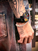 Relógio Gaga Milano Preto Emborrachado - Pronta Entrega