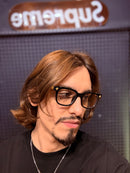 Óculos Chrome Hearts Armação Preto Logo Gold - Pronta Entrega