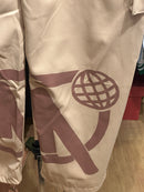 Calça Sarja Minus Two Bege Logo Marrom - Pronta Entrega