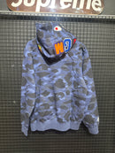 Jaqueta Bape Shark Camo Blue Full Zip - Pronta Entrega