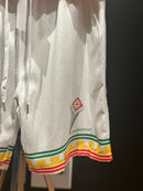 Conjunto Casablanca Seda Padronagem Monogramada Red Ring - Pronta Entrega