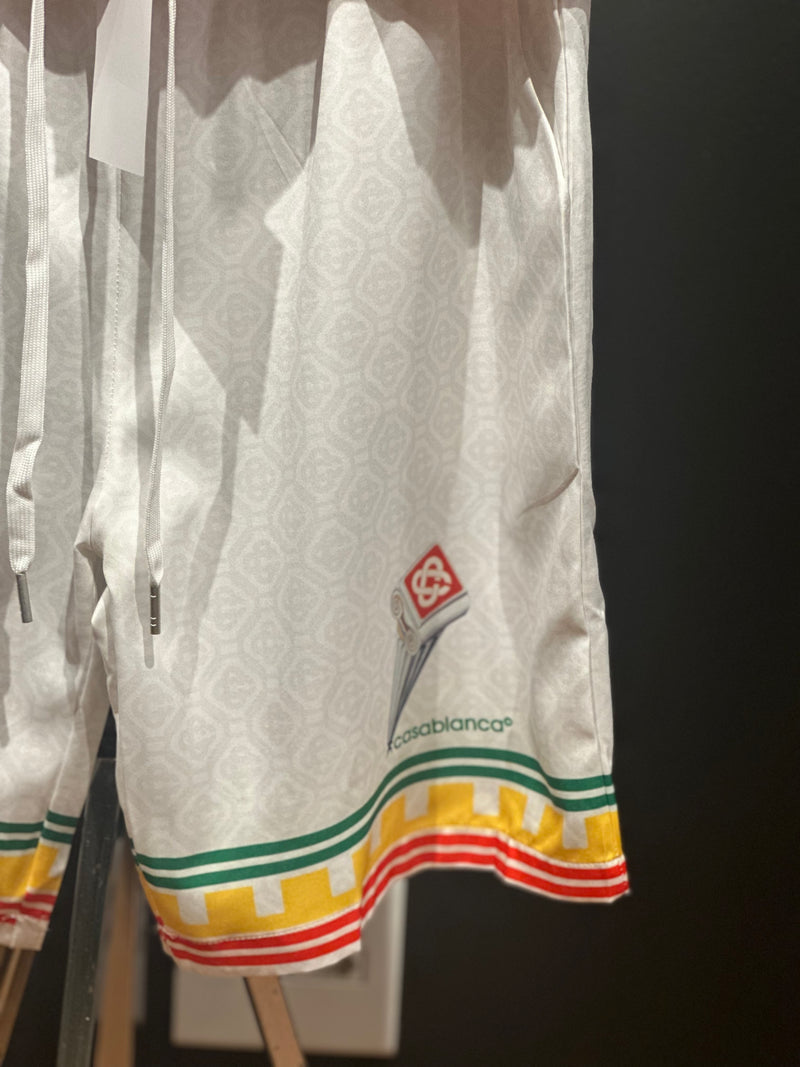 Conjunto Casablanca Seda Padronagem Monogramada Red Ring - Pronta Entrega