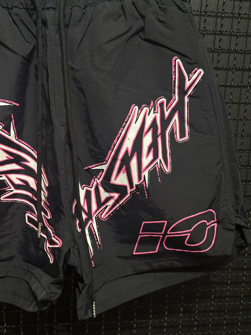 Short Hellstar Waxed Nylon Athletic Black - Pronta Entrega