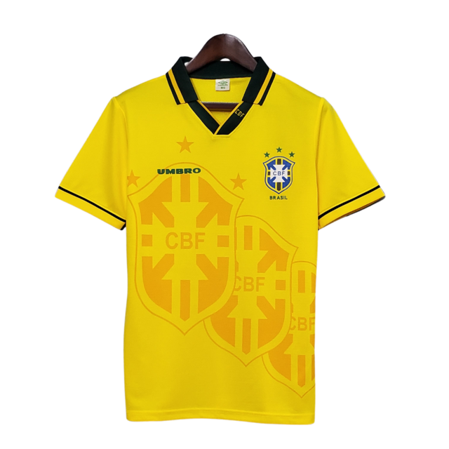 Camisa Retrô 1994/95 Seleção Brasileira I Umbro Masculina Amarela - Pronta Entrega