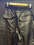 Calça Cargo Couro Sintético Rick Owens - Pronta Entrega