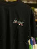 Camiseta Balenciaga Preta Logo Red White - Pronta Entrega