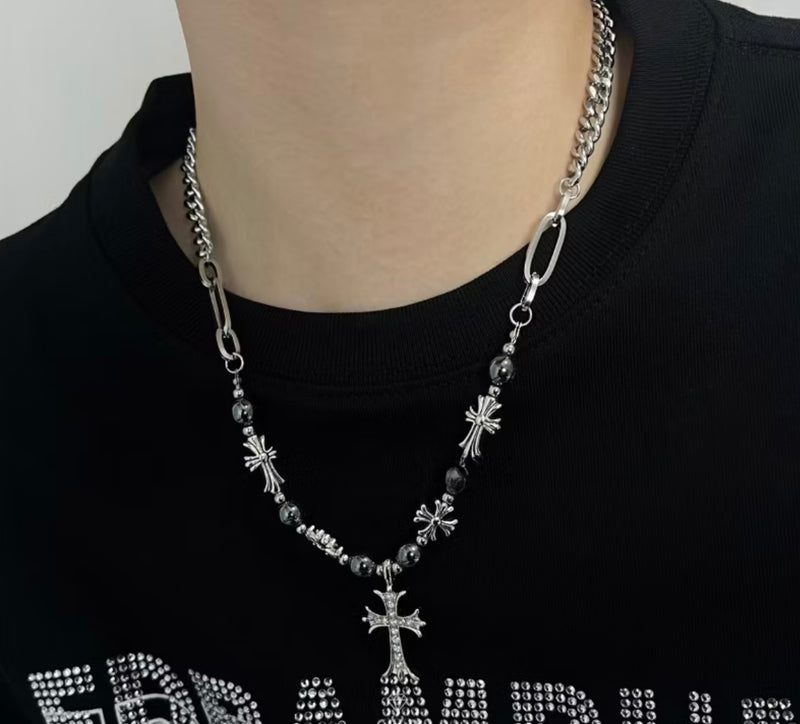 Colar Chrome Hearts Vintage Y2K Prata - Pronta Entrega