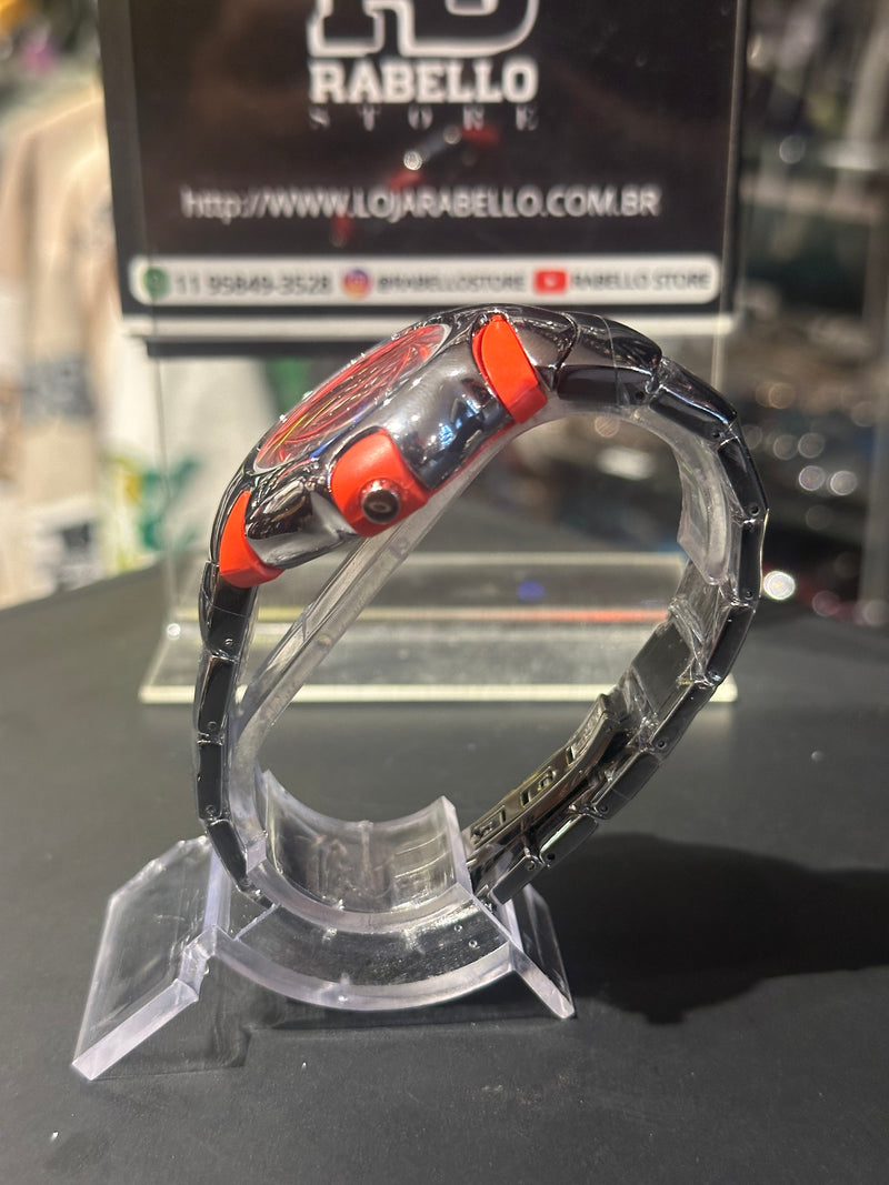 Relógio Oakley Blade II Silver Fundo Vermelho - Pronta Entrega
