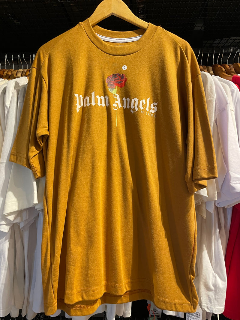 Camiseta PALM ANGELS MILANO Mostarda - Pronta Entrega