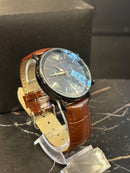 Relógio Emporio Armani Aviator Pulseira de Couro - Pronta Entrega