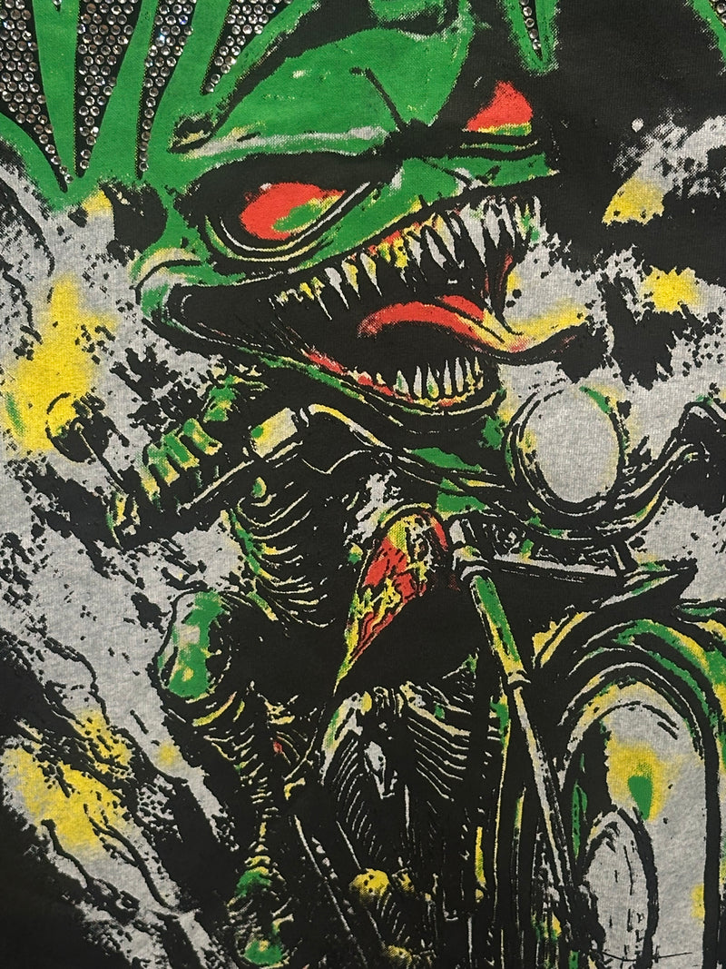 Camiseta Mixed Emotions Goblin Rhinestone Black/Green - Pronta Entrega