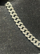 Corrente Cravejada Pingente “Never Give Up” Em Zicornia Cubica Prata 45 CM - Pronta Entrega