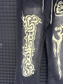 Calça Hellstar High Street Moletom Destonado Preto - Pronta Entrega